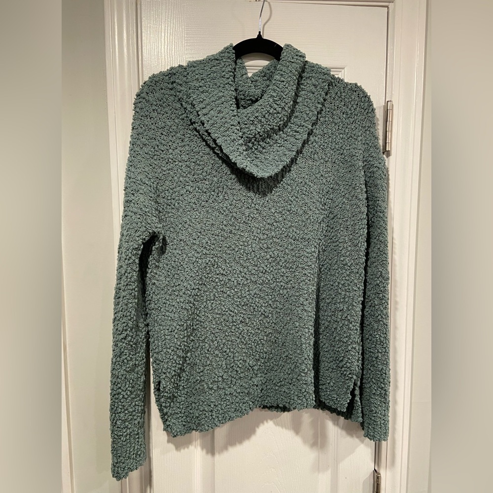 Pink Republic Size M Sage Green Soft Boucle Chenille Knit Cowl Neck Sweater